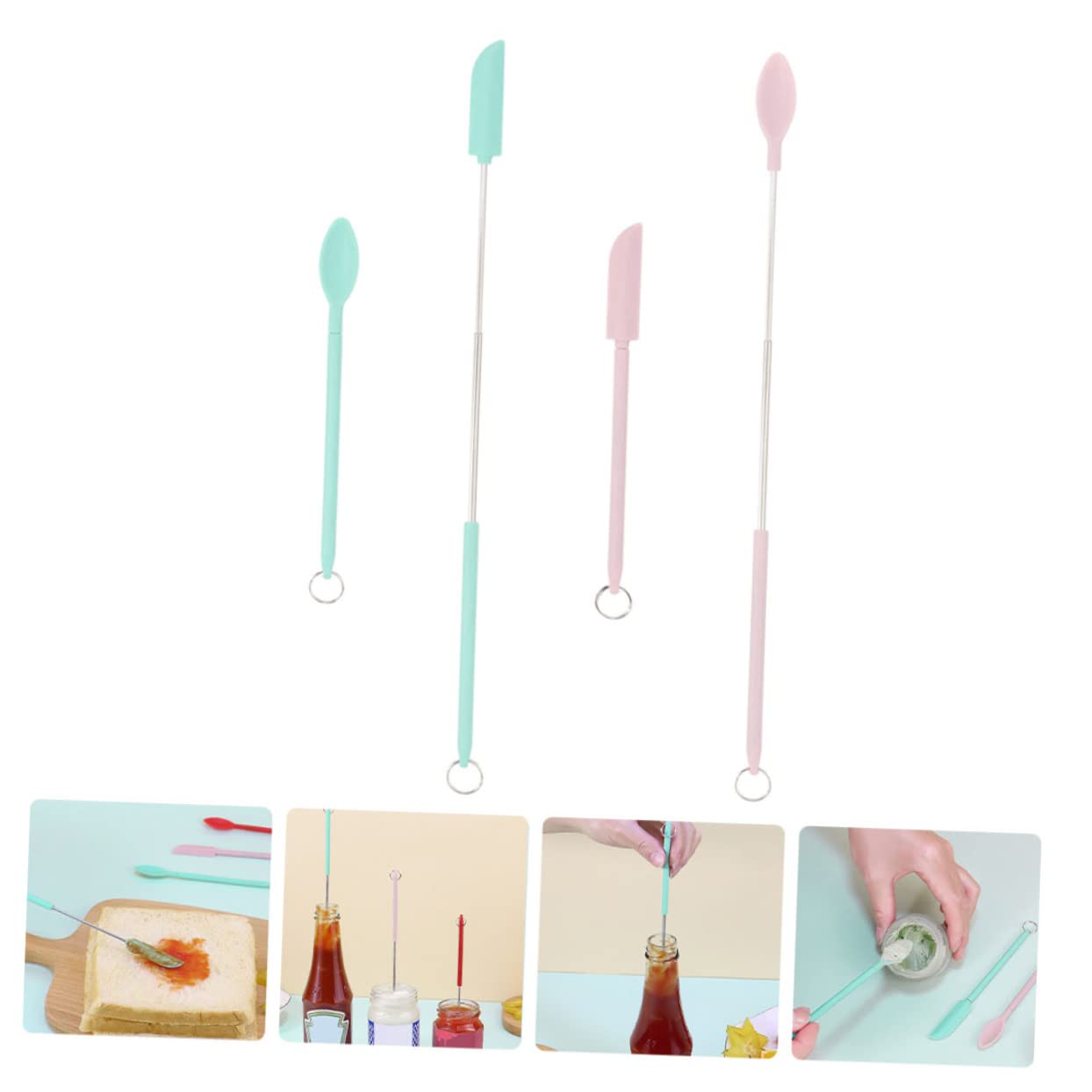 ABOOFAN 5sätze Mini Silikon Spatel Und Schaufel Multifunktionale Küchenutensilien Für Marmelade Und Saucen Leicht Zu Reinigende Lebensmittelechte Silikonwerkzeuge Für Zuhause Und