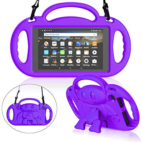 MENZO Kids Case for All-New Fire 7 2019, Light Weight Shockproof Shoulder Strap