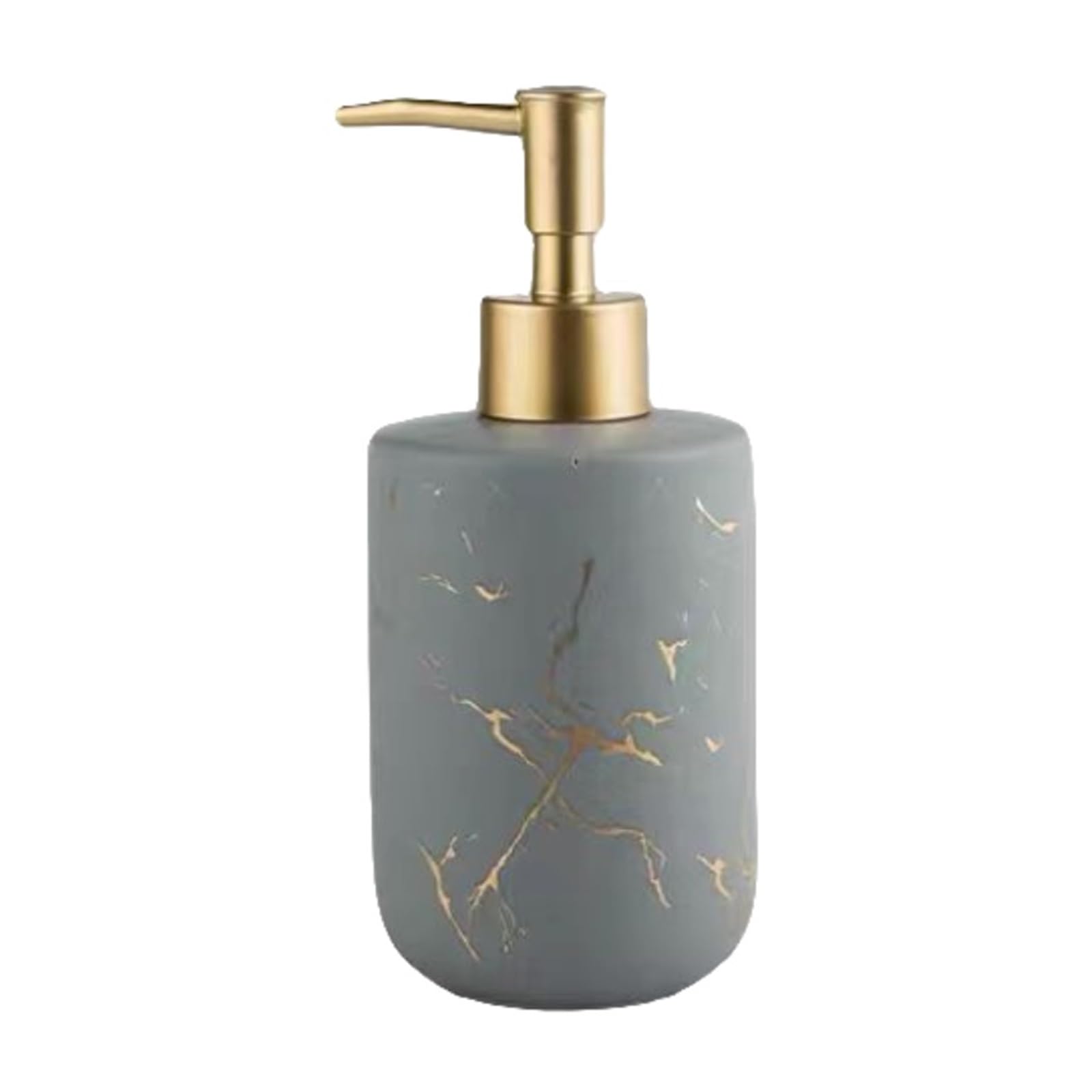 WDSOPK Bathroom accessories Matte Ceramic Soap Dispenser,Refillable Soap Pump Countertop Shower Dispenser Reusable Lotion Dispenser for Bathroom Home & Kitchen (Gray)