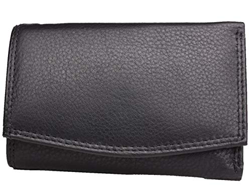 Preisvergleich Produktbild Josephine Osthoff Handtaschen-Manufaktur Leder Schlüsseletui Modell Key - schwarz - Schlüsselleiste mit 6 Haken Geldbörsenfunktion Schlüsseltasche 963 / 10