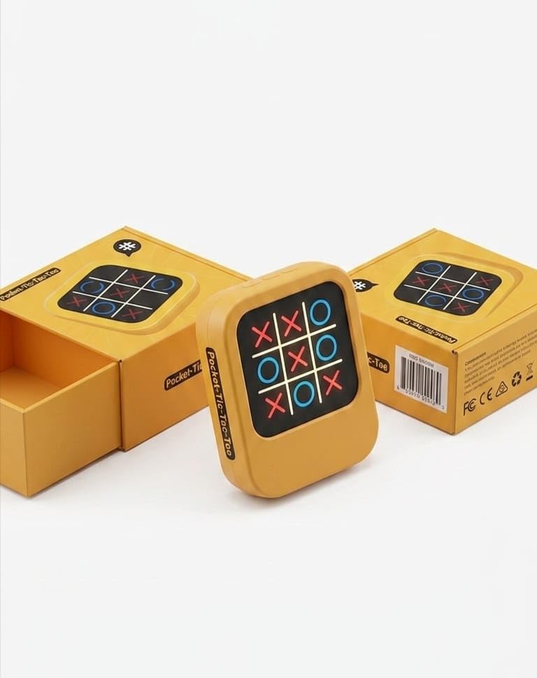 Mini Tic Tac Toe Handheld Game | Portable Electronic Puzzle Game with Interactive Lights & Sound | Pocket Brain Teaser Toy for Kids Teens & Adults | Compact Travel Game for Home School & Road Trips-image-31
