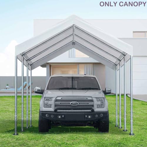 Image of 10'x20' Carport Canopy Replacement Cover White (Top Only)