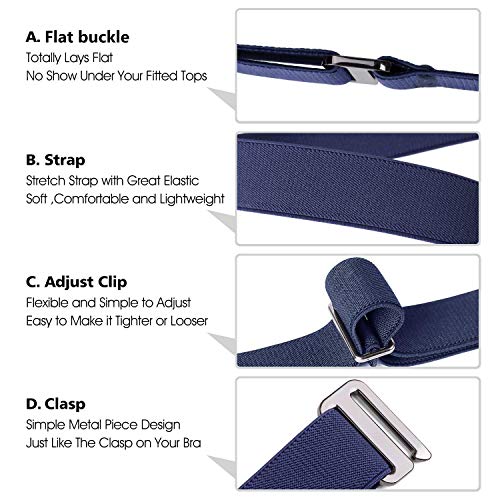Jasgood No Show Women Stretch Belt Invisible Elastic Web Strap Belt With Flat Buckle For Jeans Pants Dresses #TOP3
