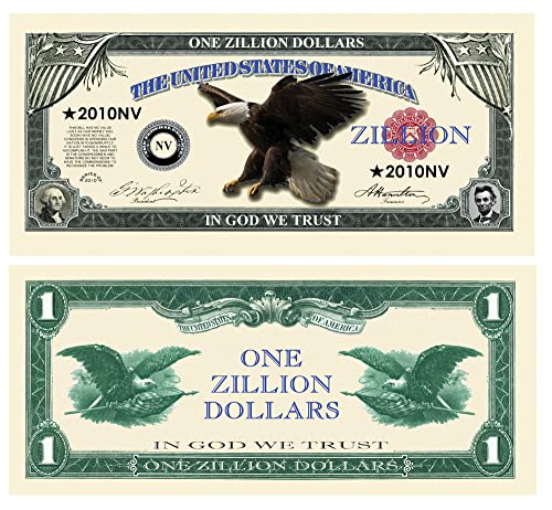 Zillion Dollar Novelty Money with Bill Protector