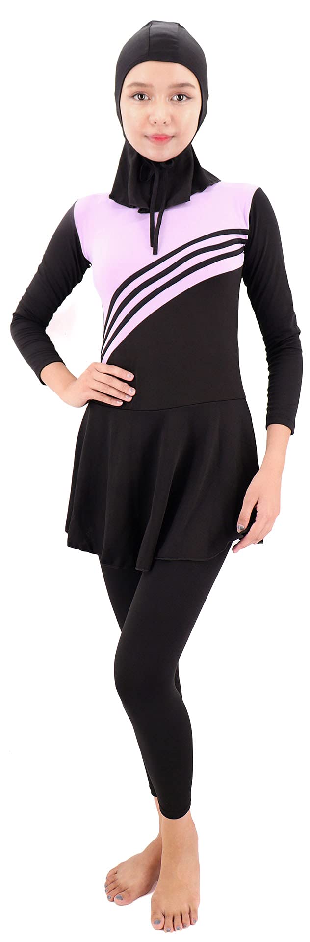 Maillot De Bain Burkini avec Voile - Noir Et Bleu