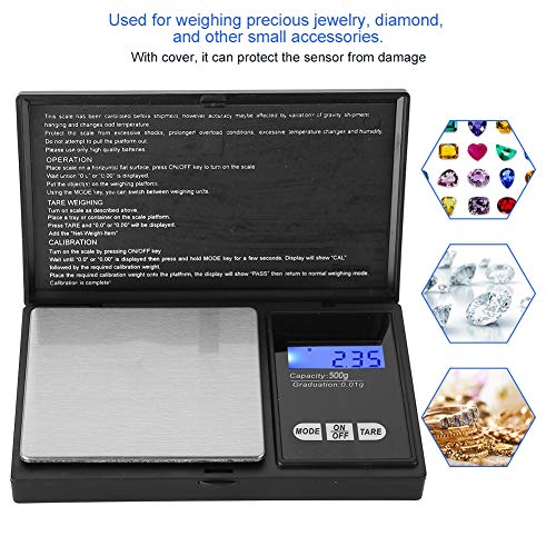 Mini balança de precisão de jóias digital eletrônica de bolso portátil com display digital (3)
