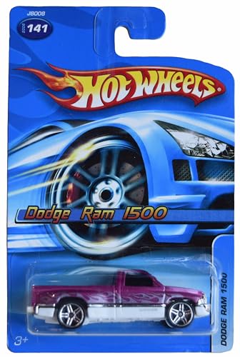 Hot Wheels Dodge Ram 1500, Rosa/Blanco 141 miniatura 1
