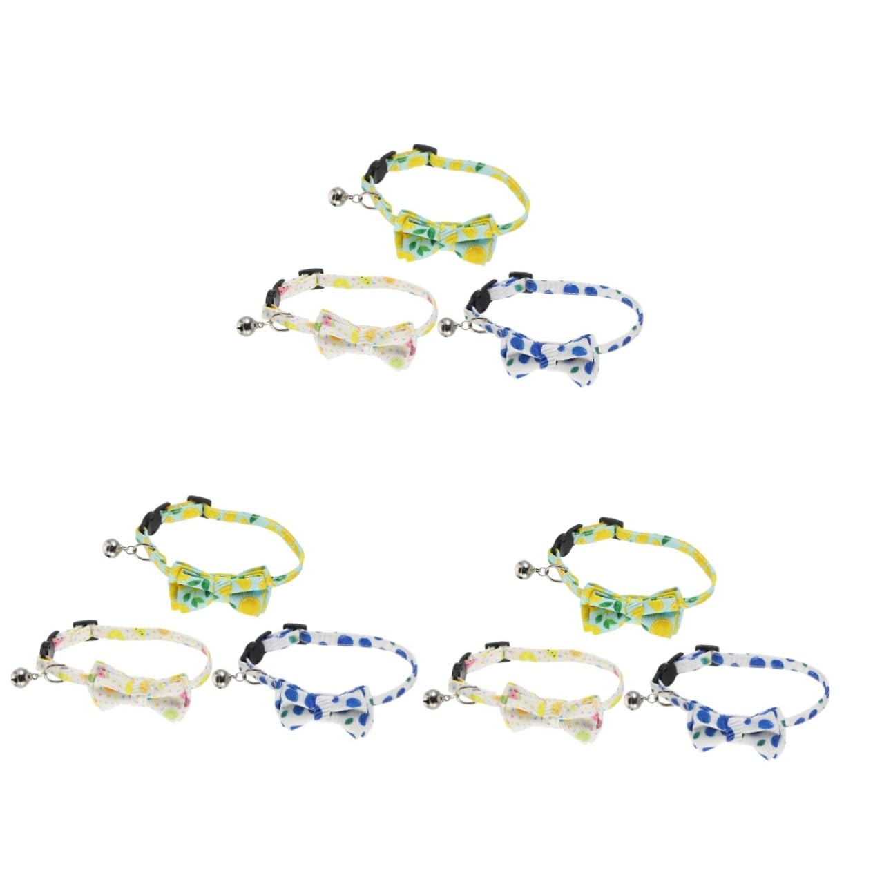 BESPORTBLE 9pezzi Collare Per Gatti e Cani Con Motivo Frutta Fiocco e Campanella Collare Tela Resistente Accessori Per Animali Domestici Colorati e Divertenti