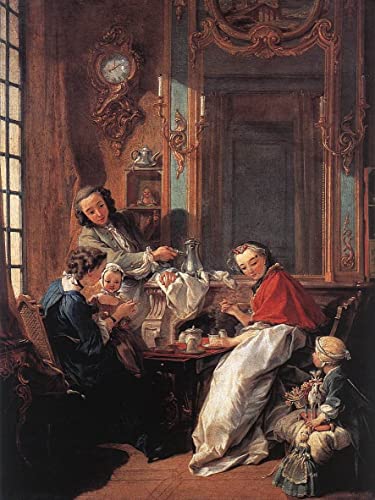 Gravure François Boucher repas de l'après-midi décoration murale grand format 60x90