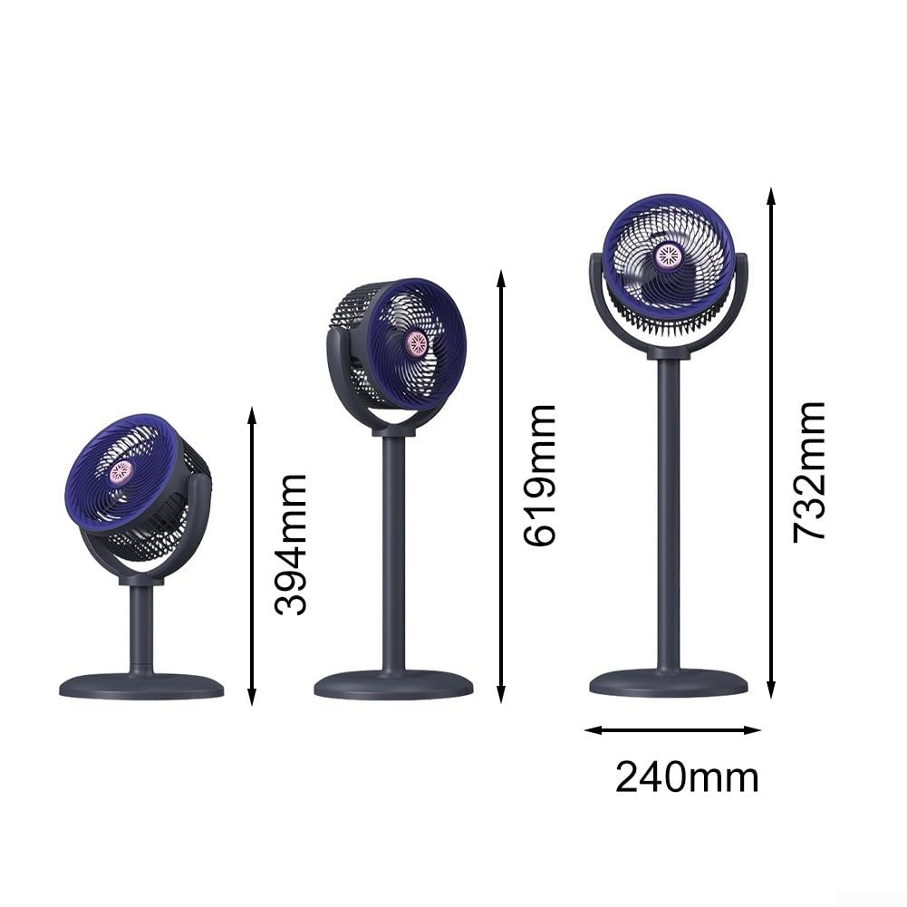 Ventilatore a Piantana per solare USB Oscillante Ventilatore(Blue) | per solare gratuita, ricarica USB rapida, oscillazione ampia, materiale ABS , uso indoor outdoor