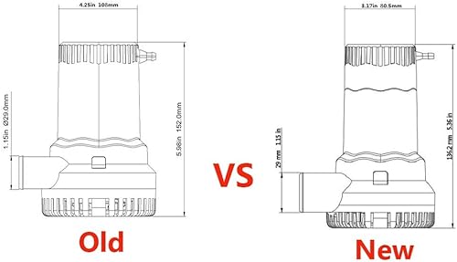 Miniatura 18 de Sanuke Bombas de sentina automáticas de 1100 GPH, bomba de agua de sentina marina de 12 V con interruptor de flotador, salida de 1-1/8 pulgadas