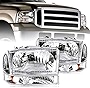 oEdRo Headlight Assembly Replacement for 1999-2004 Ford F250/F350/F450/F550 Super Duty/2000-2004 Ford Excursion, Headlamp with Amber Reflector Clear Lens