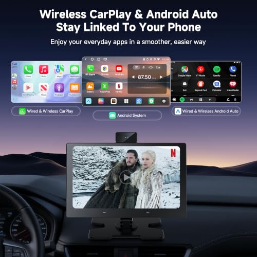 Image of P6 9.1 inch QLED CarPlay Screen for Car, Android Auto | Dual Wi-Fi, Bluetooth, GPS, OTA Updates, DriveChat AI, Portable Touchscreen, Cars, Trucks & SUVs