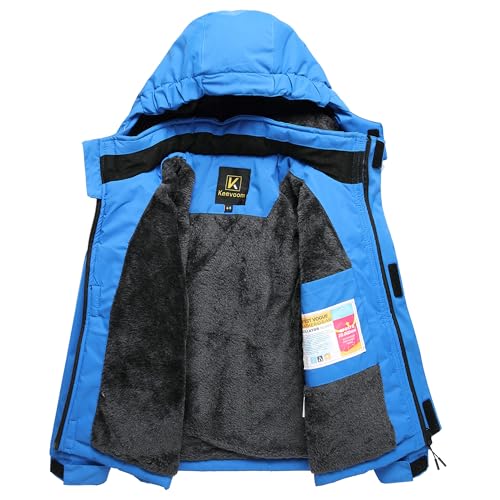 Image of Keevoom Boys Winter Coat Ski Jacket Windproof Kids Snowboard Warm Fleece Snow Coat Waterproof Outdoor Hooded Ski Coats