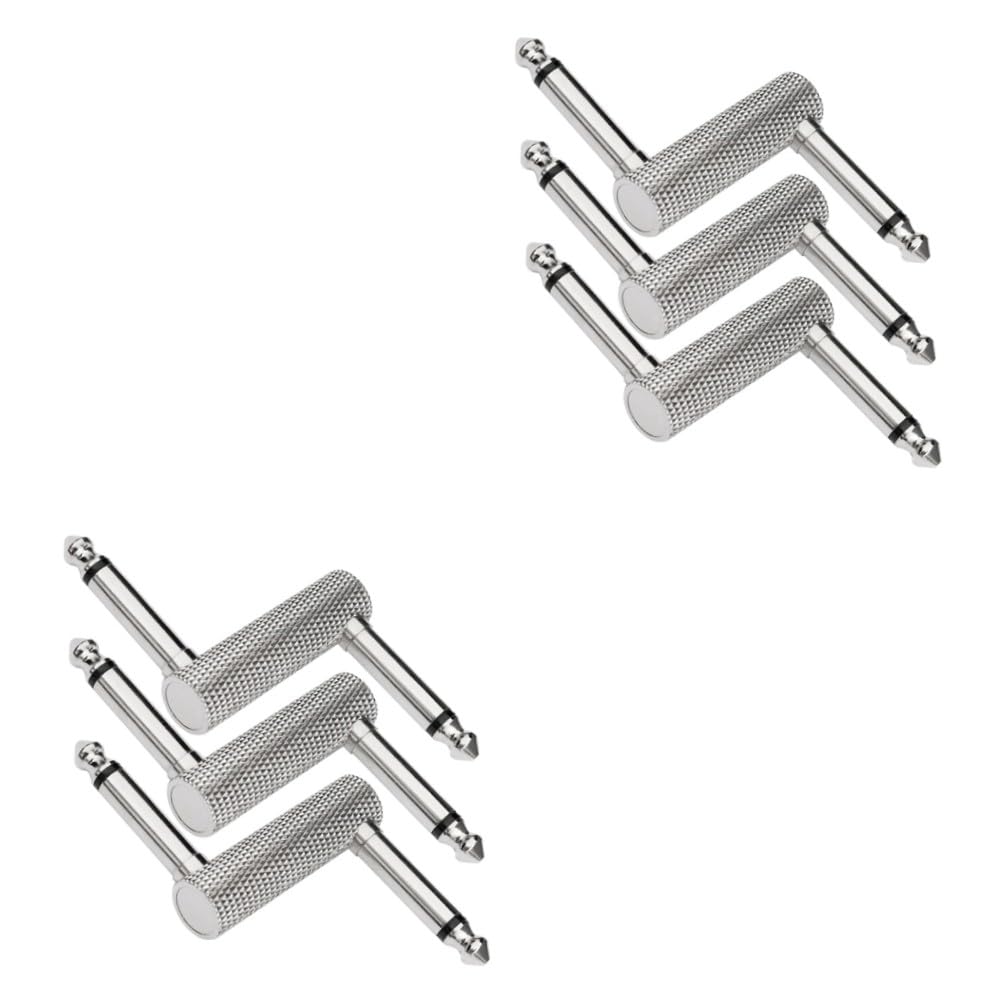 NUOBESTY 2 Set Connettori Audio Per Effetto Chitarra Adattatore Doppio Maschio Compatibile Con Pedaliera E Dispositivi Musicali 3 Pezzi*2