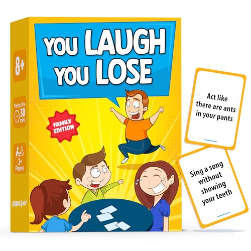 BRAVEBUG You Laugh You Lose Game - Funny Charades Kids Games - Board Games for Kids & Teens - Try...