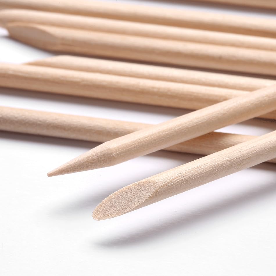 Miniatura 6 de Borogo - 480 unidades de palitos naranjas para uñas, palitos de madera naranja de doble cara multifuncional, removedor de cutículas, herramienta de