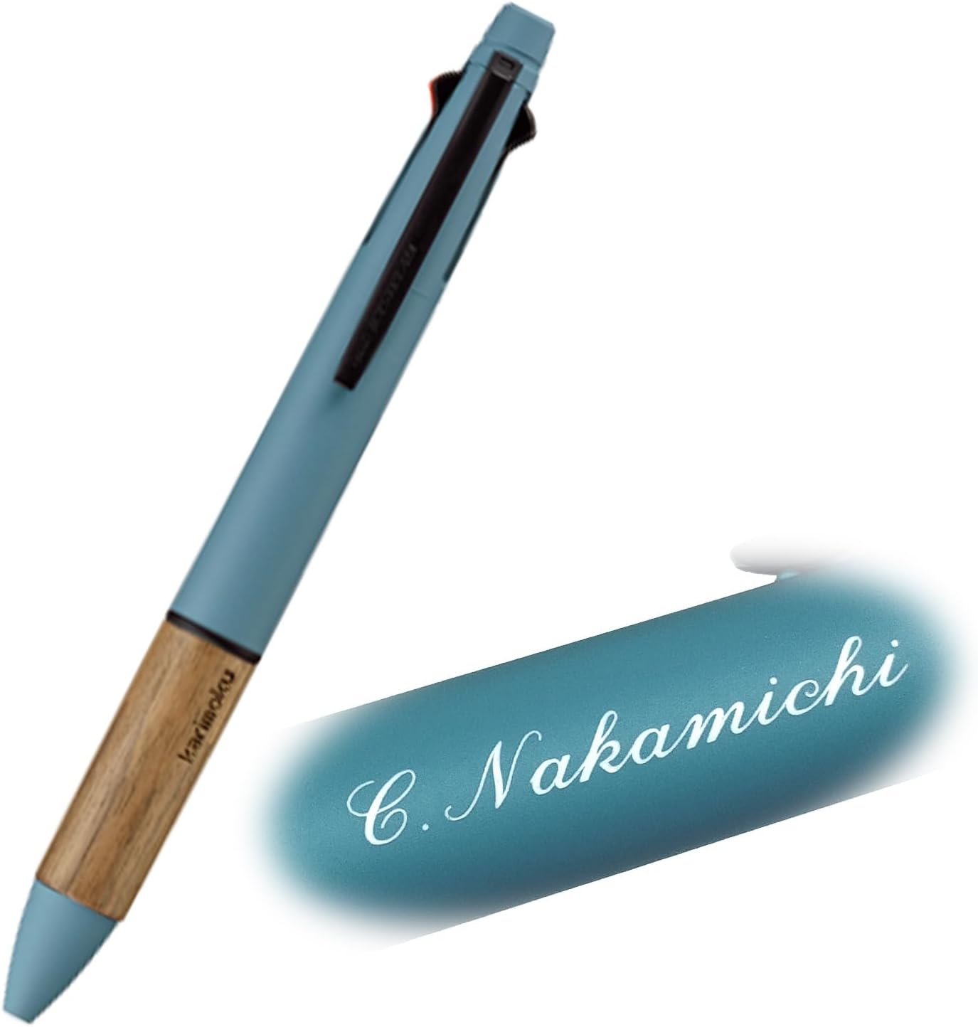 素彫り名入れ 三菱鉛筆 多機能ペン ジェットストリーム 4&1 karimoku カリモク 0.5mm MSXE5-KF-05.71 スチールブルー