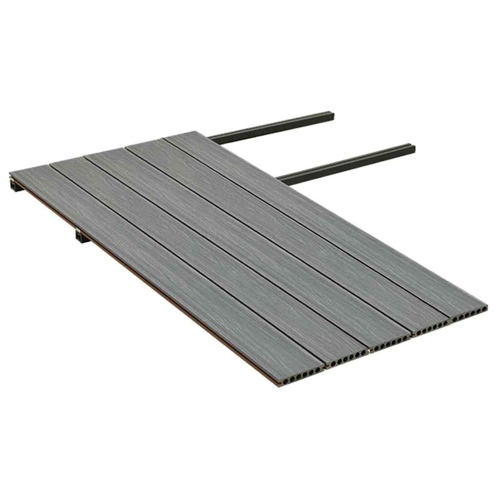 WPC Terrassendielen mit Zubehör Braun Grau 10 m² 2,2 m