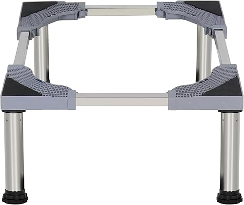 LUCKUP Soporte para lavadora con 4 pies resistentes (altura 11 a 12.2 pulgadas), base ajustable para lavadora y secadora, refrigerador, carga máxima