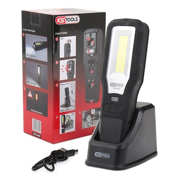 Handelmpe 500 Lumen Handlampe Für Die Werkstatt – Klappbar, 500 Lumen, Mit USB-C Ks Tools