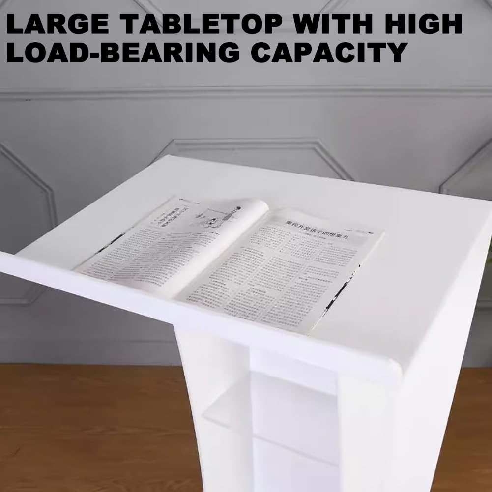 Podium en acrylique transparent avec 2 niveaux d'espace de rangement pour salle de classe, église, restaurant, séminaire et événements scolaires