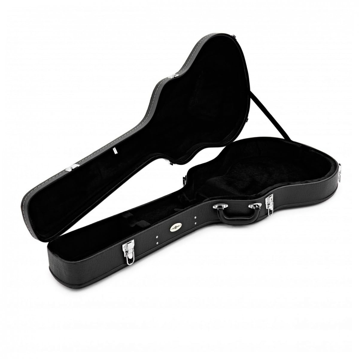 gear4music Estuche rígido Robusto para Guitarra semiacústica, Negro | Protección de alto nivel para guitarras semi-acústicas y arch-top, cierres con llave estilo vintage, interior acolchado