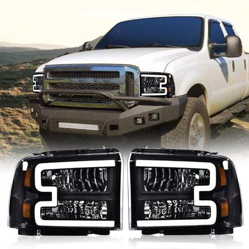 Image of PIT66 LED Headlights Assembly Fit 2005-2007 Ford F250-F550, 05 Excursion