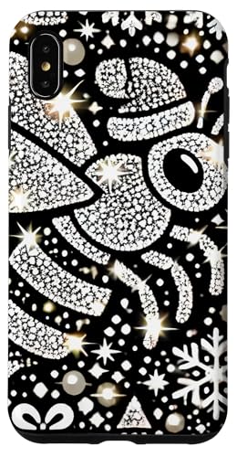 Bumble Bee Christmas Themed Cute Bee Black & White Snowflake �X�}�z�P�[�X iPhone XS Max �p