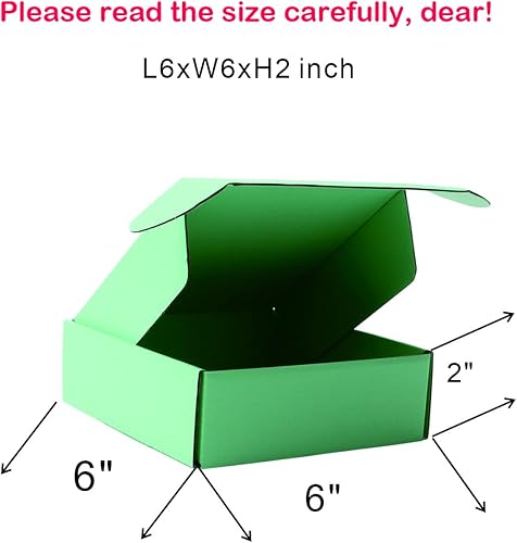 Miniatura 2 de Cajas de embalaje de envío MEIANJU Green Cajas de envío L6xW6xH2 pulgadas 20PCS Embalaje de comercio electrónico adecuado