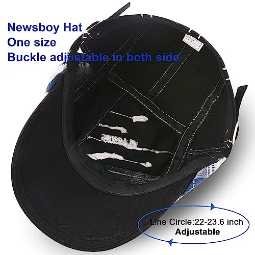 Image of M MOACC Men Beret Hat Cotton Adjustable Newsboy Hats Cabbie Gatsby Cap Driving Flat Caps