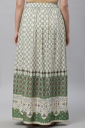 Image of Aurelia Printed Strechable Maxi Skirt for Women | Ankle Length Skirt for Women
