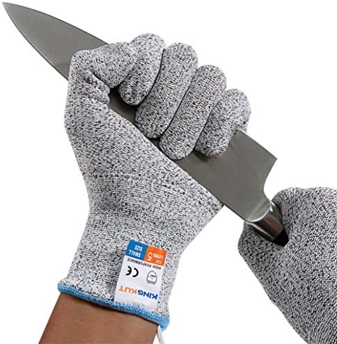 KingKut Cut Resistant Gloves, Kitchen Cutting Gloves, Professional Cut Gloves for Oyster Shucking, Wood Carving, Butchering, Whittling, Meat Cutting, Unique Transverse Knitting Tech, 1 Pair (Medium)