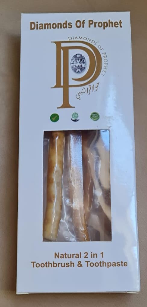 GenericMiswak/Sewak/Breath Freshener Miswak, Organic Meswak Stick, Miswak Stick with Holder, Natural Miswak Stick for Teeth and Healthy Gums (Pack of 5 Plus 1 Cover)