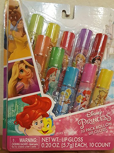Disney Princess 10-Pack Roll-on Lip Gloss, Flavored