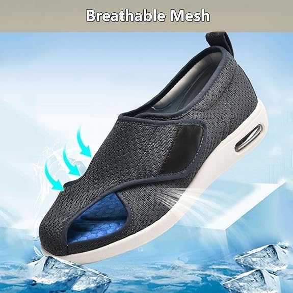 Men Diabetic Sandals Adjustable, Mens Open Toe Non-Slip Swollen Feet Adjustable Walking Diabetic Sandals, Casual Orthotic Plantar Fasciitis Shoes, for Elderly Arthritis Pain Relief3