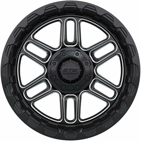 Miniatura 2 de GTW Titan - Rueda de aluminio para carrito de golf de 14 pulgadas, 14 x 7 pulgadas, pernos 4-4, desplazamiento 34 (negro matemecanizado)