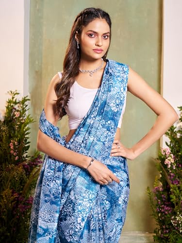 Image of Garden Vareli Art Silk Floral Print Saree