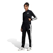 adidas Donna ESSENTIALS 3-STRIPES TRACKSUIT, Black, M