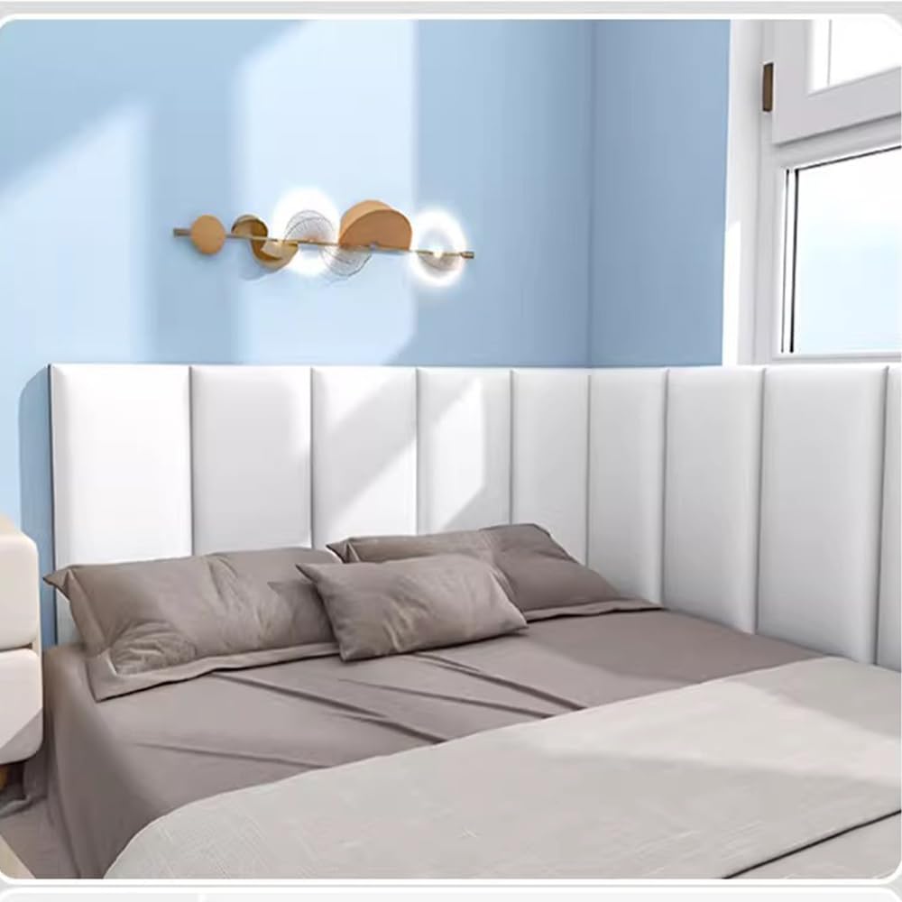 Rembourrage Mural Anti-Collision pour Enfant, Panneaux Muraux Rembourrés,Autocollants Muraux 3D, Panneaux Tête Lit, Tatami Stickers Muraux pour Chambre Coucher,Crèche,E,30x60cm 5Pcs