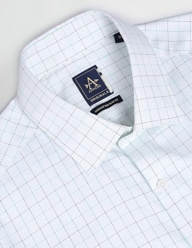 Image of Arrow Men Slim fit Cotton Checked Long Sleeves Cutaway Collar Shirt