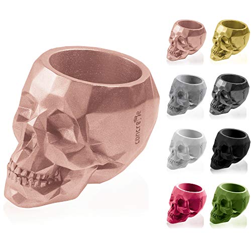 CONCRETTE Blumentopf Blumenkübel Zement-Pflanzkübel Übertopf aus Beton Skull Low-Poly Ø 5 cm/Ø 7,6 cm/Ø 11 cm/Ø 24 cm | 17 Farben CONCRETTE Blumentopf Blumenkübel Zement-Pflanzkübel Übertopf aus Beton Skull Low-Poly Ø 5 cm/Ø 7,6 cm/Ø 11 cm/Ø 24 cm | 17 Farben