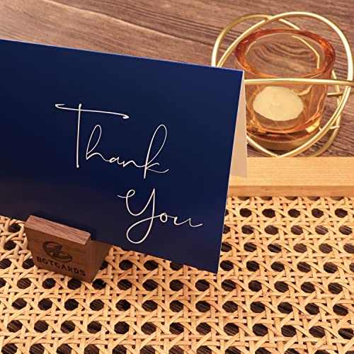 Bgtcards Navy Blue Thank You Cards With Envelopes, 4" X 6" Professional Thank You Card, Classy Thank You Notes, Perfect For Small Business, Wedding, Graduation, Baby Shower, Bridal Shower (40Pcs) #TOP4