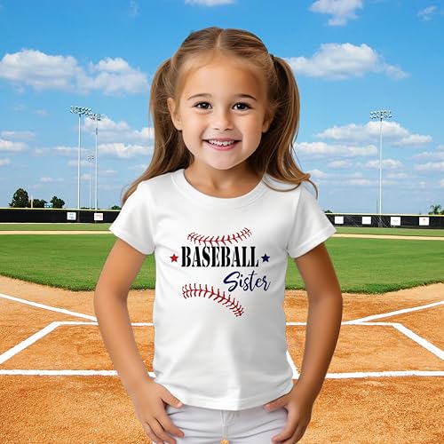 Baseball Sister #4 Kids Shirts, YS - YXL, Girls, Ball Stitches, Stars, Game Day, Great to Wear at The Ballpark Or Everyday2