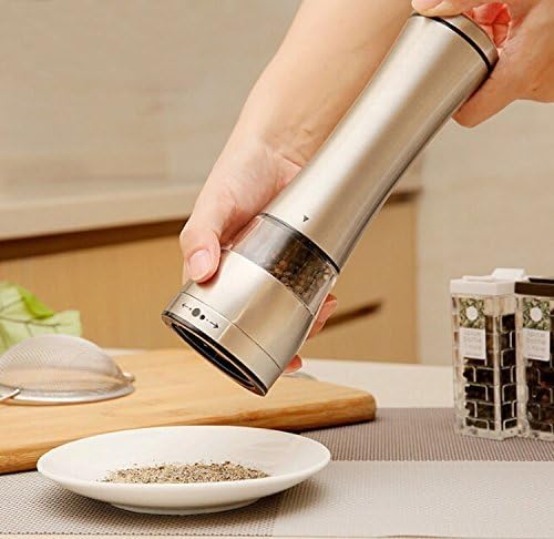Stainless Steel Black Pepper Grinder or Salt Mill 8.5 Inches