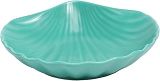GREENADSCAPE Cuenco De Cerámica con Forma De Concha Elegante Plato para Servir Frutas Ensaladera para El Hogar Cuenco De Postre Color Verde