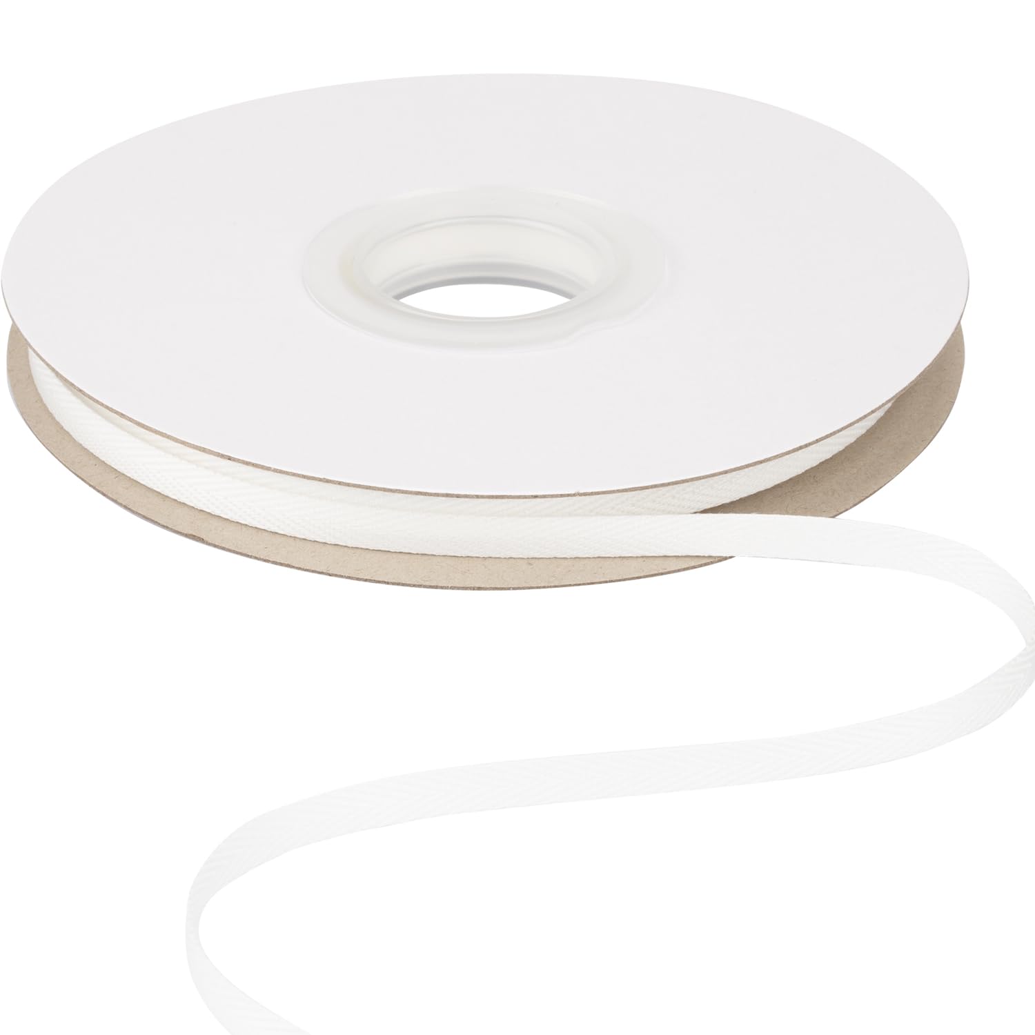 Ribbonitlux Tape Twill Ribbon 6mm x 22.5 Meters, Soft Off White Herringbone Bias Tape for DIY Craft Sewing, Gift Wrapping