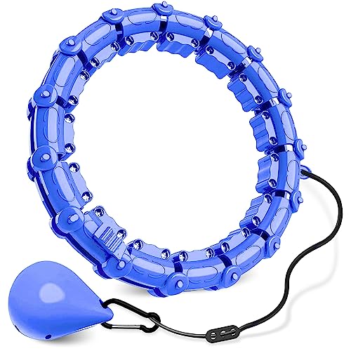 27 Knots Weighted Hula Hoop Adult Smart Hola Thin Waist Fitness Weight Loss (Blue)