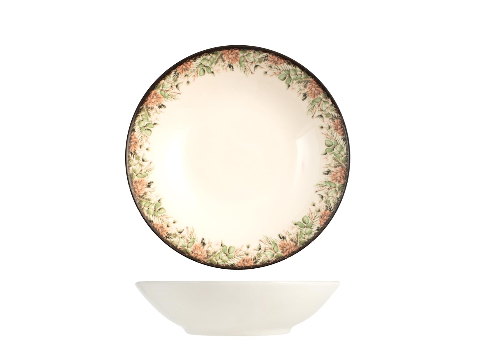 H&H Servizio Tavola 18 Pezzi Montana – Set Piatti Natalizi in Stoneware con Decoro Cervo, Adatto a Lavastoviglie e Microonde – Servizio per 6 Persone, Piatti Piani, Fondi e da Frutta