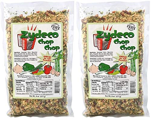 Zydeco Chop Chop Cajun Seasoning Base, 8 Ounce Resealable Bags (Pack of Two - 1 Pound Total)
